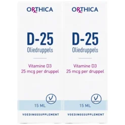 2x Orthica Vitamine D-25 Oliedruppels 15 ml