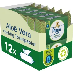 12x Page Vochtig Toiletpapier Aloe Vera 38 stuks