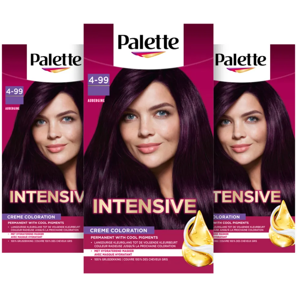 3x Palette Intensive Creme Haarkleuring 4-99 Aubergine