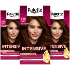 3x Palette Intensive Oil-Care Color Haarkleuring 650 Kastanje Middenbruin