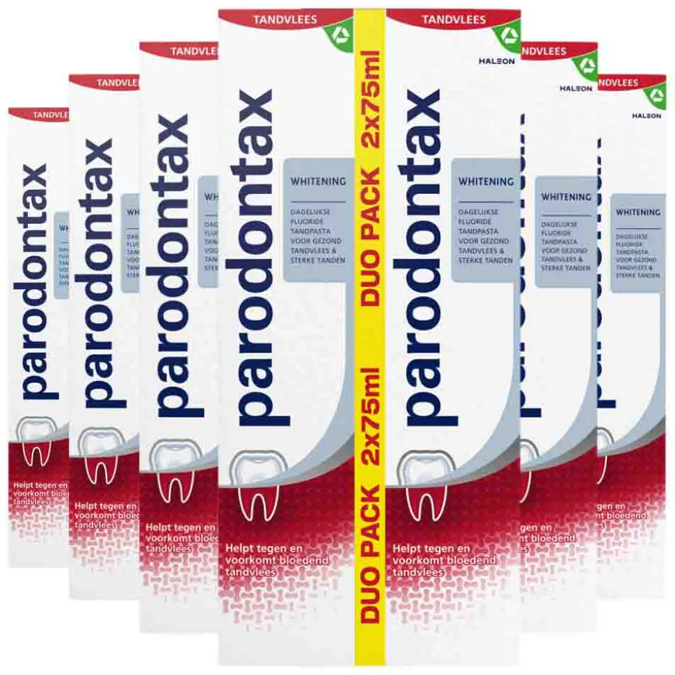 6x Parodontax Tandpasta bij Bloedend Tandvlees Whitening 2 x 75 ml