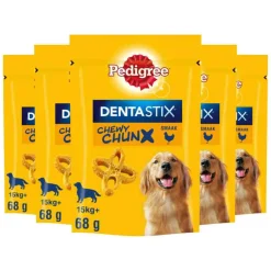 5x Pedigree Dentastix Chewy Chunx Hondensnacks Maxi Kip 68 gr