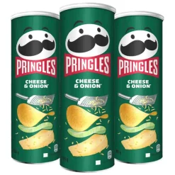 3x Pringles Chips Cheese & Onion 165 gr