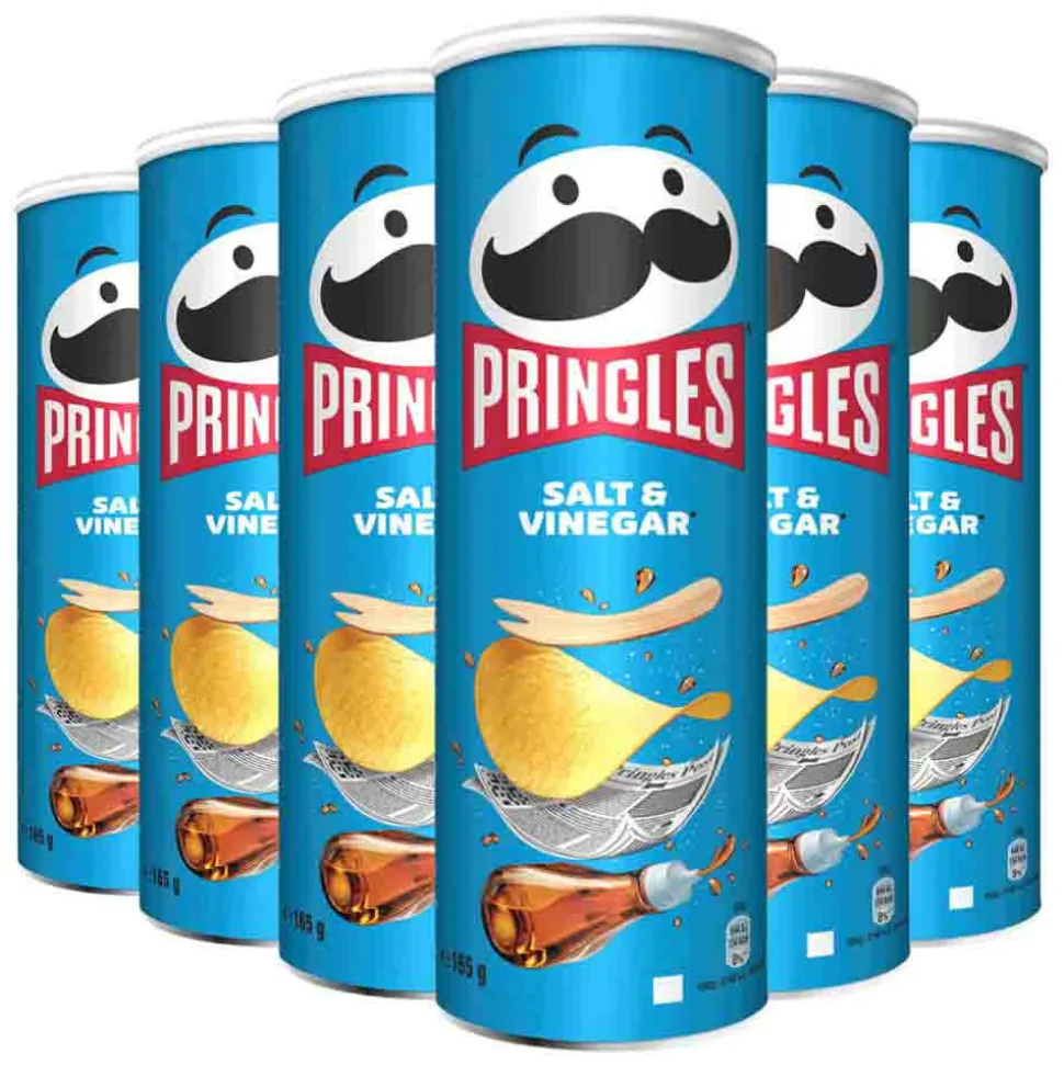 6x Pringles Chips Salt & Vinegar 165 gr