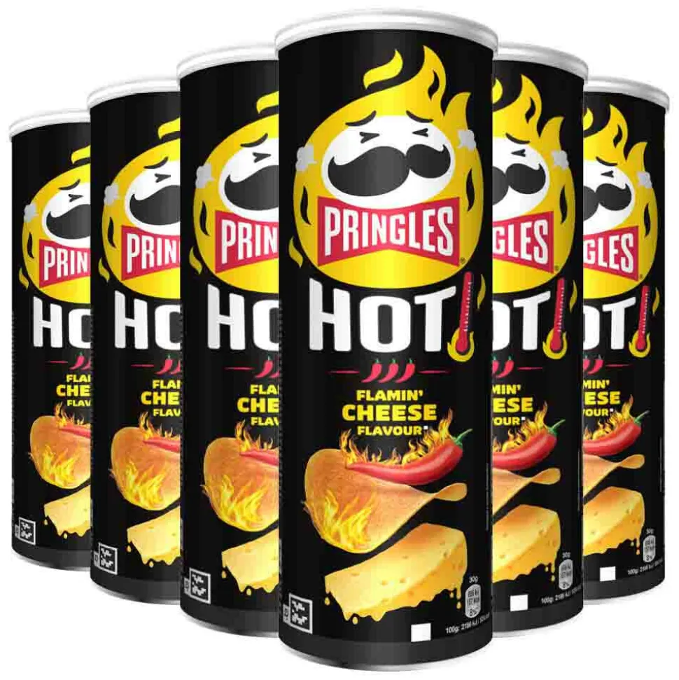 6x Pringles HOT Flamin' Cheese 160 gr