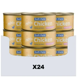 24x Prins Soft Paté Kattenvoer Nat Kip 70 gr