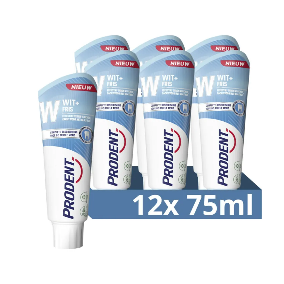 12x Prodent Tandpasta Wit + Fris 75 ml