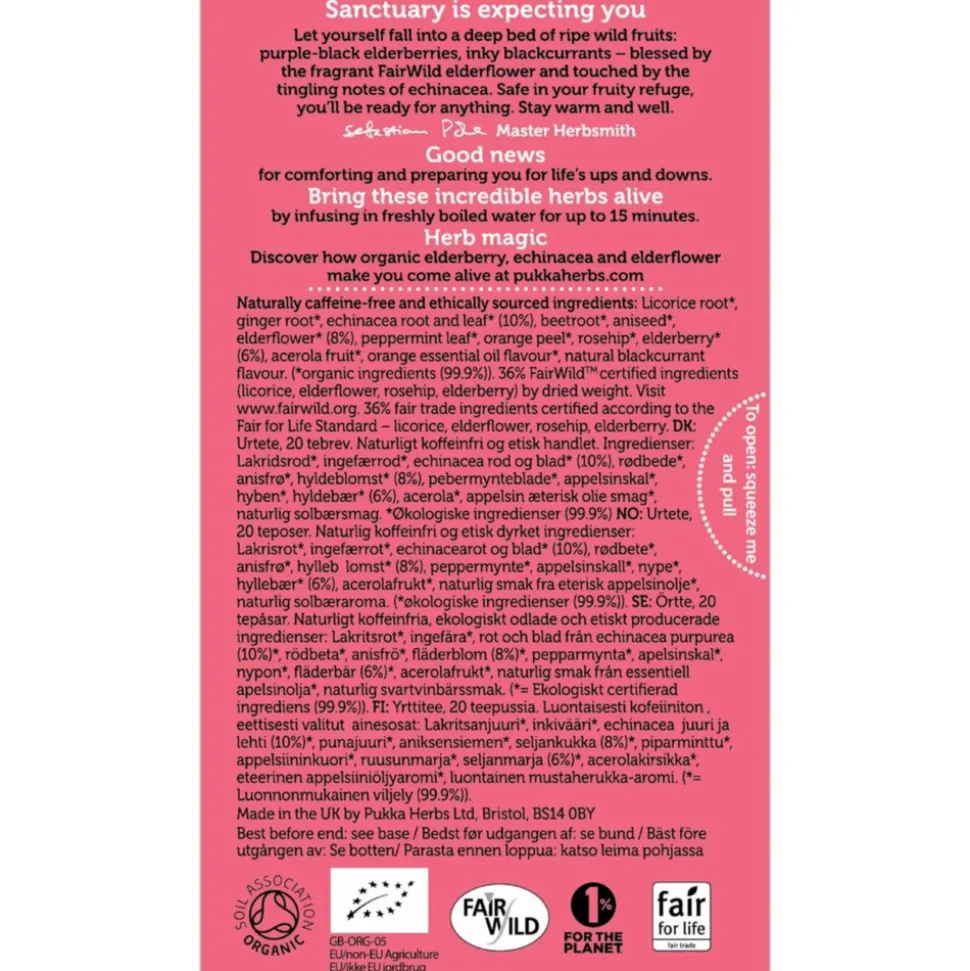 3x Pukka Thee Elderberry Echinacusda 20 stuks