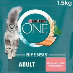 4x Purina ONE Adult Zalm - Volkoren Granen 1,5 kg