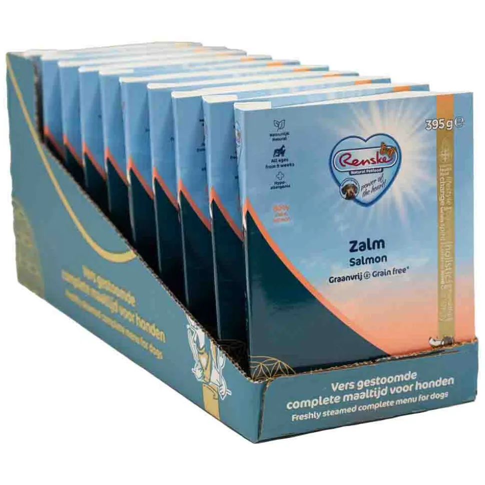 10x Renske Vers Gestoomd Complete Menu Hondenvoer Nat Zalm Graanvrij 395 gr