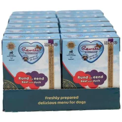 12x Renske Vers Tetra Hondenvoer Nat Rund met Eend 375 gr
