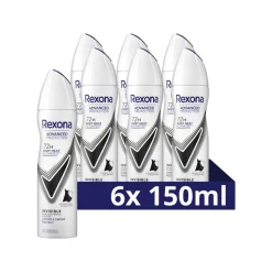 6x Rexona Deodorant Spray Advanced Protection Invisible 150 ml