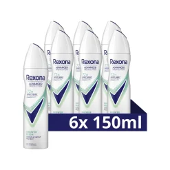 6x Rexona Deodorant Spray Advanced Protection Shower Fresh 150 ml