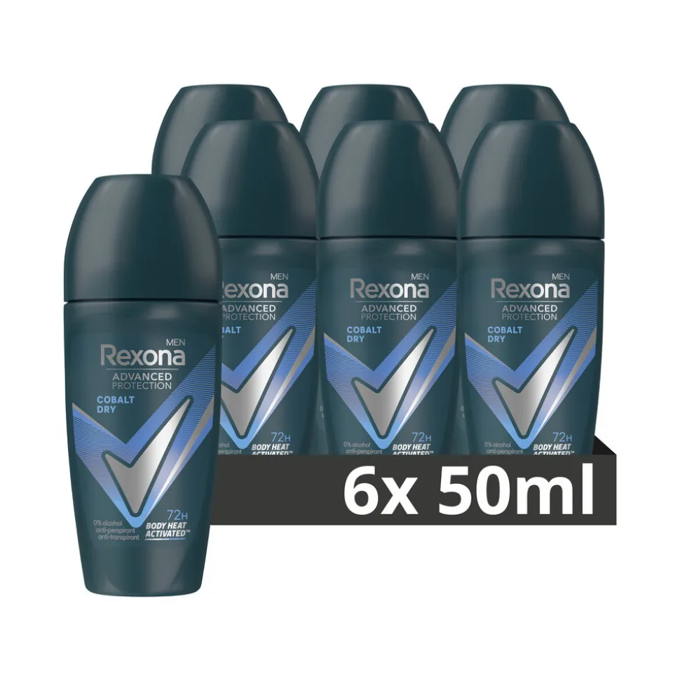 6x Rexona Men Deodorant Roller Advanced Protection Dry Cobalt 50 ml