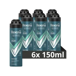 6x Rexona Men Deodorant Spray Advanced Protection Sensitive 150 ml