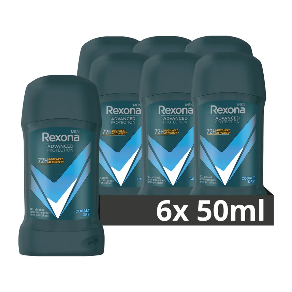 6x Rexona Men Deodorant Stick Advanced Protection Cobalt Dry 50 ml