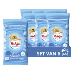 6x Robijn Droogtrommeldoekjes Morgenfris 20 stuks