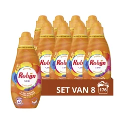 8x Robijn Klein & Krachtig Wasmiddel Color 22 Wasbeurten 665 ml