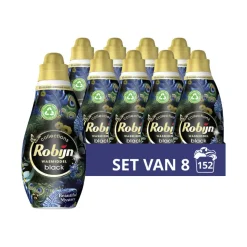 8x Robijn Klein & Krachtig Wasmiddel Black Beautiful Mystery 19 Wasbeurten 665 ml