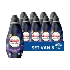 8x Robijn Klein & Krachtig Wasmiddel Black Velvet 19 Wasbeurten 665 ml