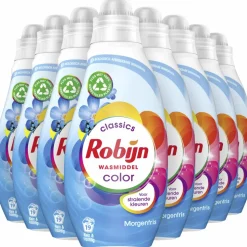 8x Robijn Klein & Krachtig Wasmiddel Morgenfris Color 19 Wasbeurten 665 ml