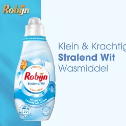 8x Robijn Klein & Krachtig Wasmiddel Stralend Wit 22 Wasbeurten 665 ml