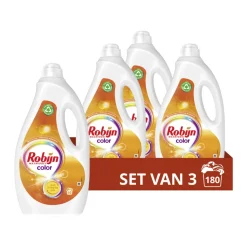 3x Robijn Vloeibaar Wasmiddel Color 60 Wasbeurten 3 liter