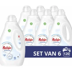 6x Robijn Vloeibaar Wasmiddel Stralend Wit 20 Wasbeurten 1 liter