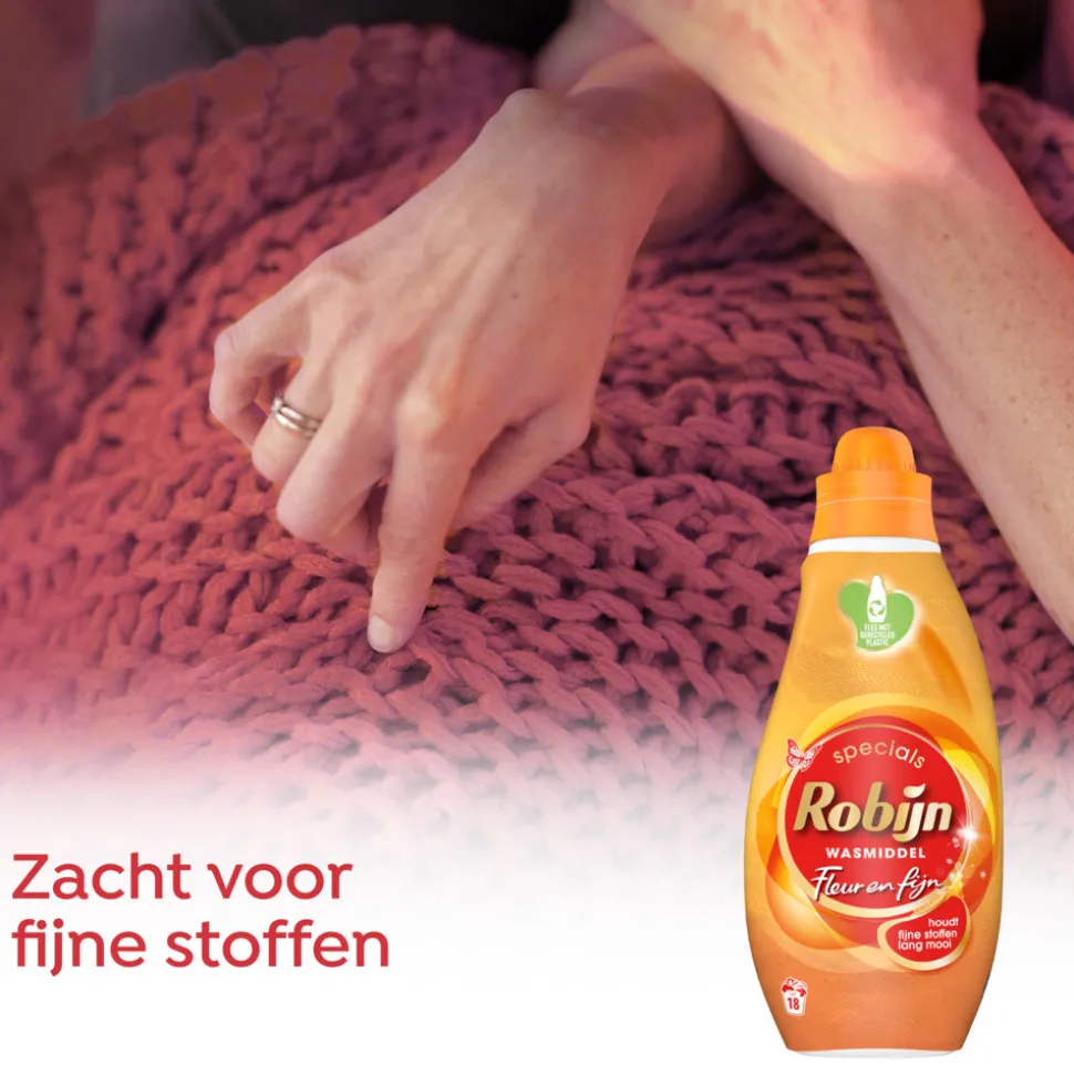 6x Robijn Vloeibaar Wasmiddel Fleur en Fijn 18 Wasbeurten 720 ml