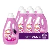 6x Robijn Vloeibaar Wasmiddel Color Pink Sensation 20 Wasbeurten 1 liter