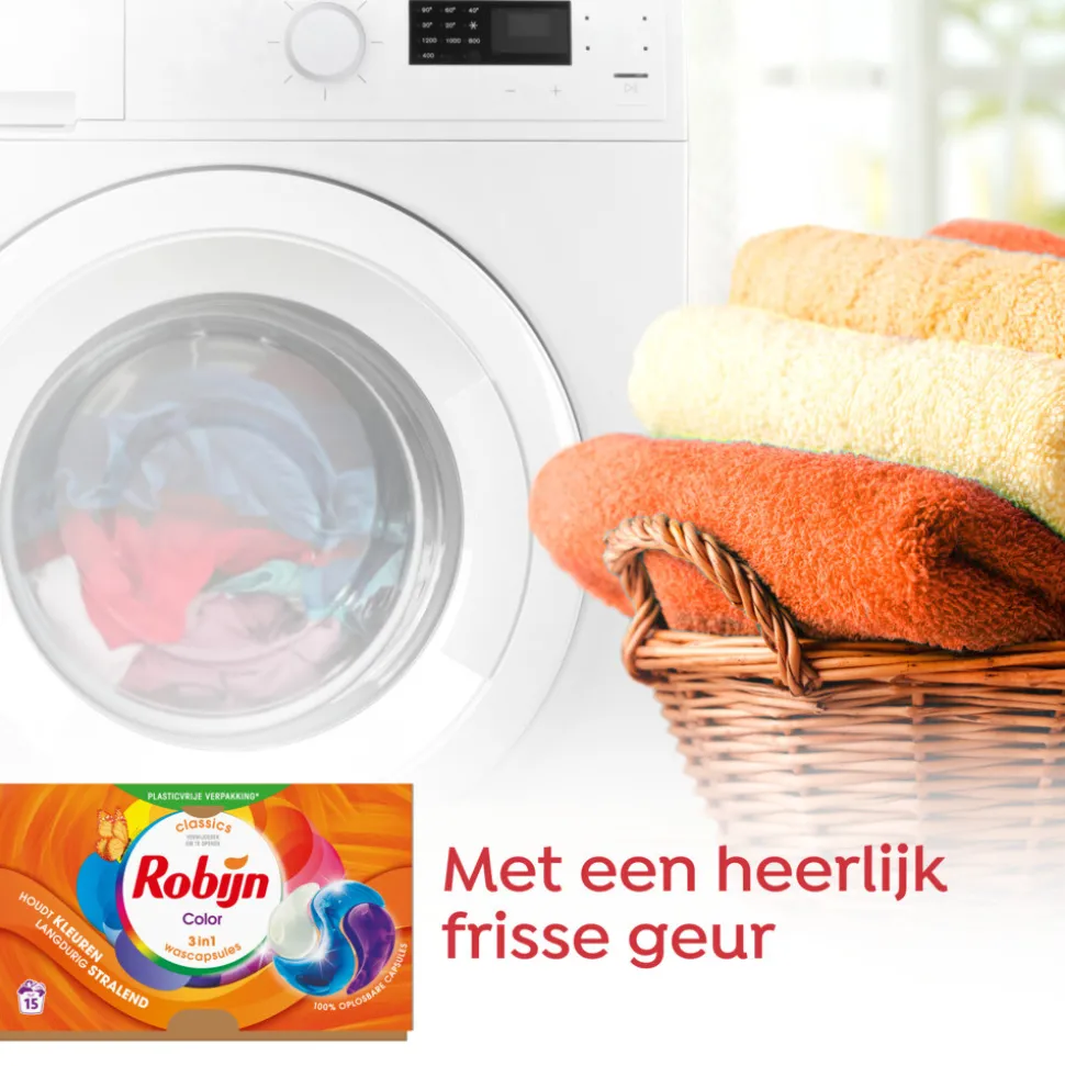 4x Robijn Wascapsules 3-in-1 Color 15 stuks