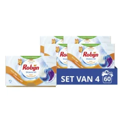 4x Robijn Wascapsules 3-in-1 Stralend Wit 15 stuks