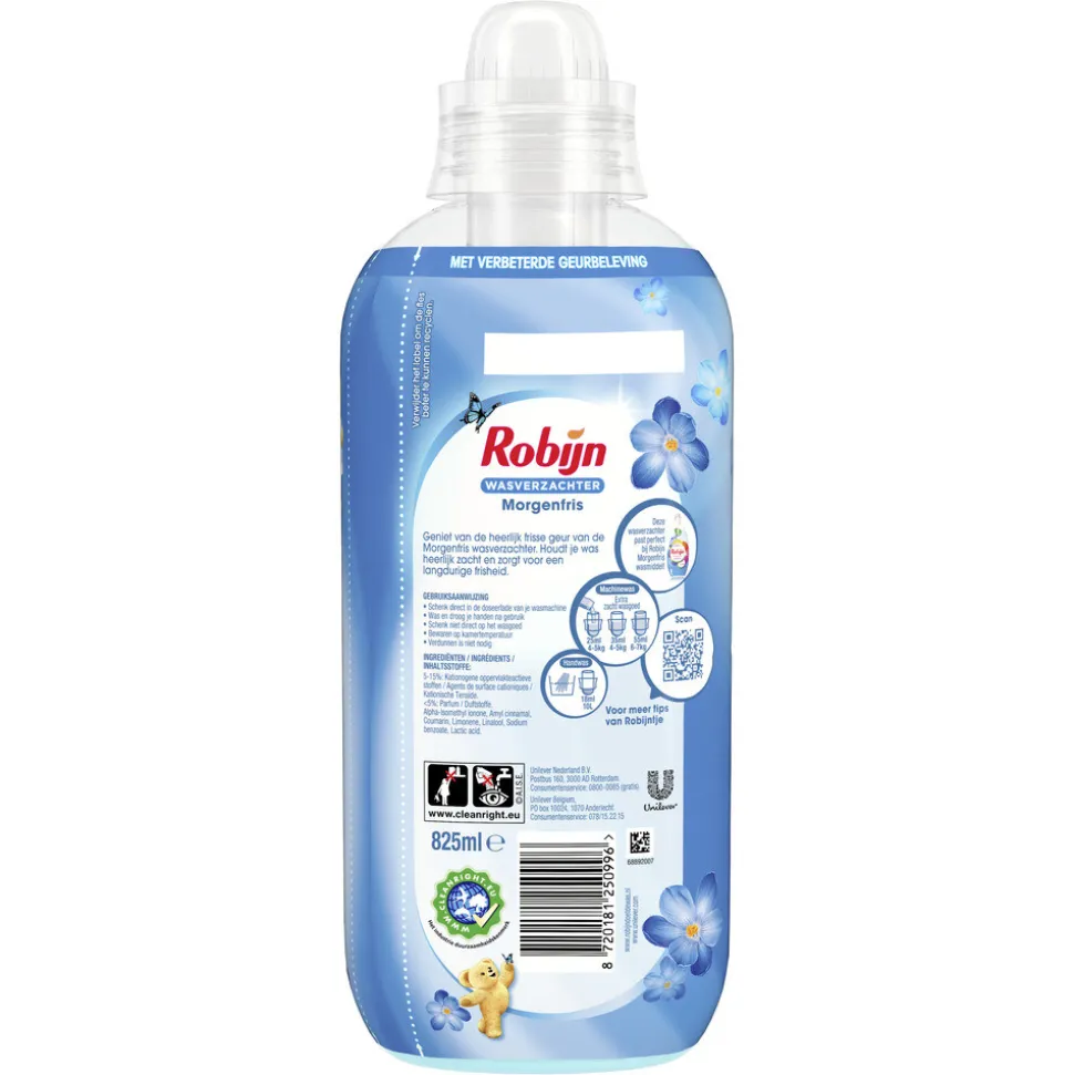 8x Robijn Wasverzachter Morgenfris 33 Wasbeurten 825 ml