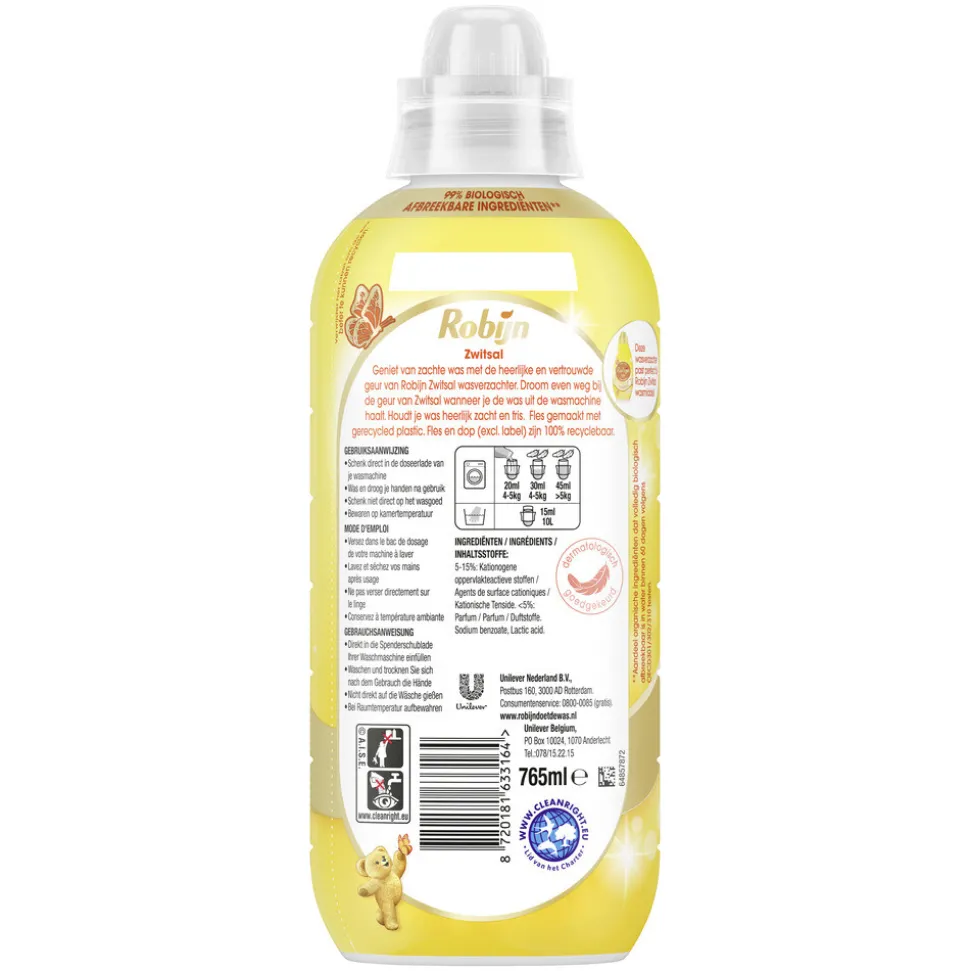 8x Robijn Wasverzachter Zwitsalgeur 38 Wasbeurten 765 ml