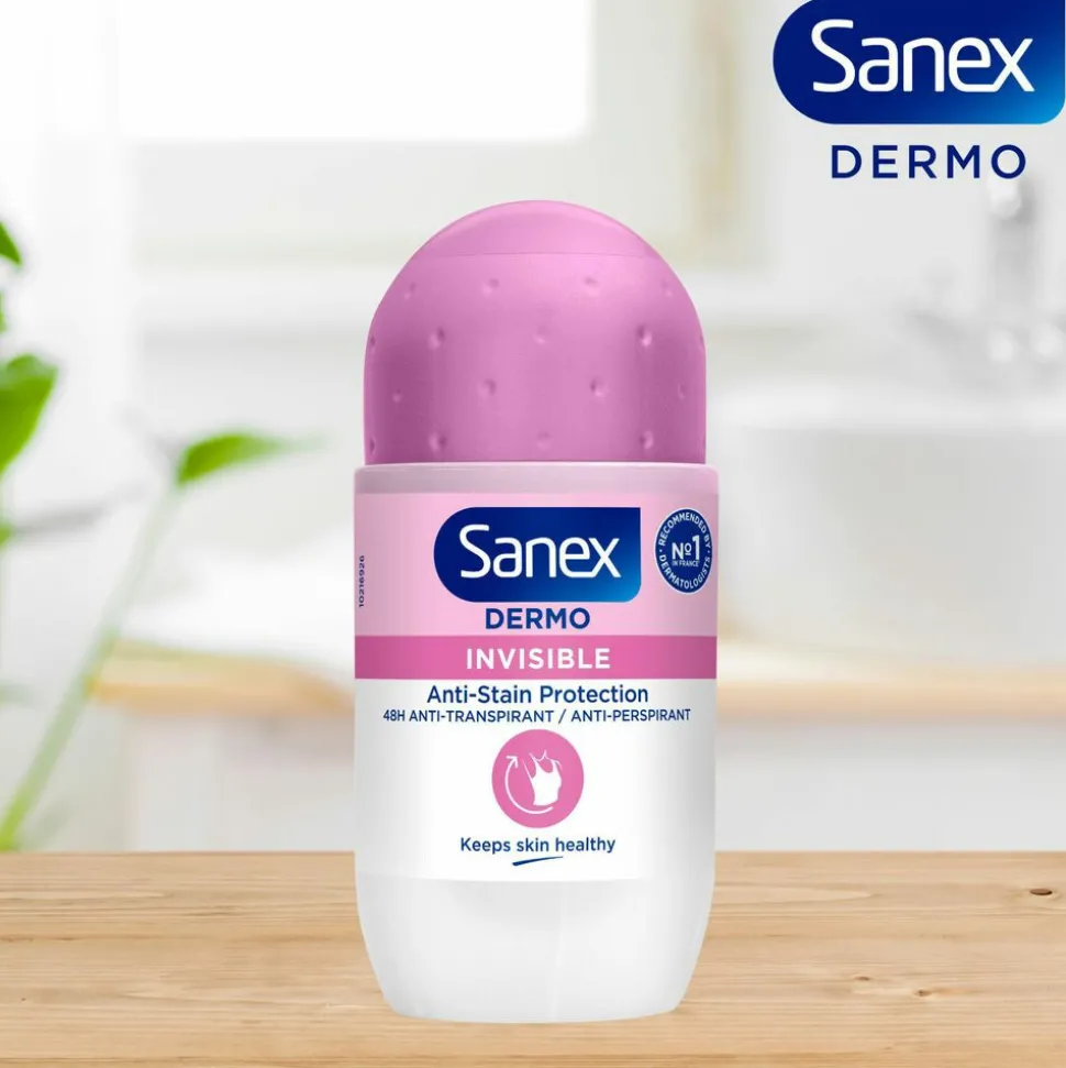 6x Sanex Deodorant Roller Dermo Invisible 50 ml