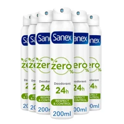 6x Sanex Deodorant Spray Zero% Normal Skin 200 ml