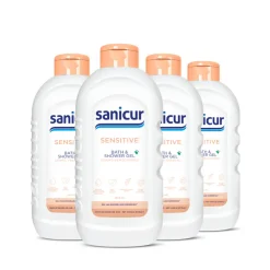 4x Sanicur Bad en Douchegel Sensitive 1000 ml