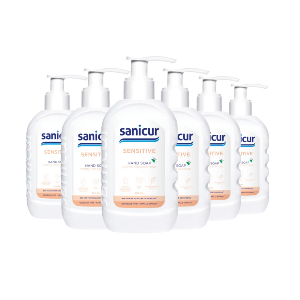 6x Sanicur Handzeep Sensitive 300 ml