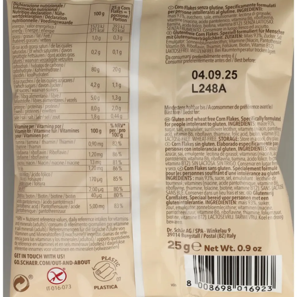 20x Schar Cornflakes Portieverpakking 25 gr