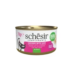 12x Schesir Complementary Kattenvoer Kip & Ham in Gelei 70 gr