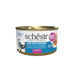 12x Schesir Kattenvoer Gekookte Tonijn en Sardines 70 gr