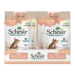 20x Schesir Kattenvoer Kitten 0-6 Kip in Cream 150 gr
