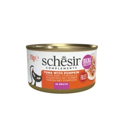 12x Schesir Kattenvoer Pompoen in Bouillon 70 gr