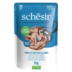 12x Schesir Kattenvoer Tonijn en Sardines in Gelei 85 gr