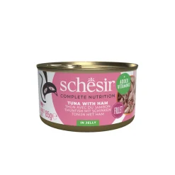 12x Schesir Kattenvoer Tonijn en Ham in Gelei 85 gr