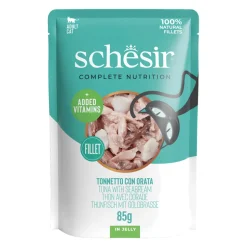 12x Schesir Kattenvoer Tonijn - Zeebrasem in Gelei 85 gr