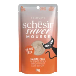 12x Schesir Silver Kat Mousse Zalm 80 gr