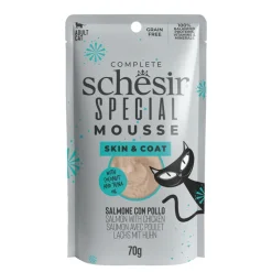 12x Schesir Special Cat Mousse Skin & Coat Zalm & Kip 70 gr