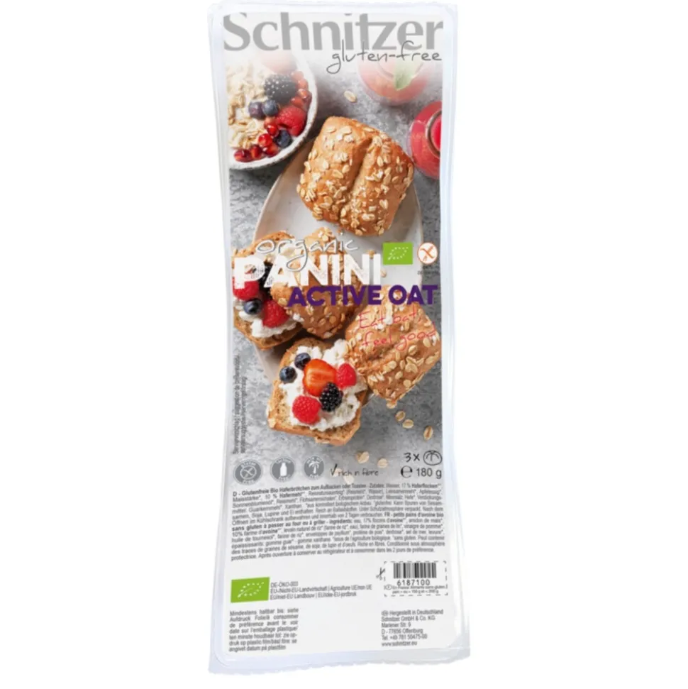 3x Schnitzer Panini Active Oat Biologisch 180 gr