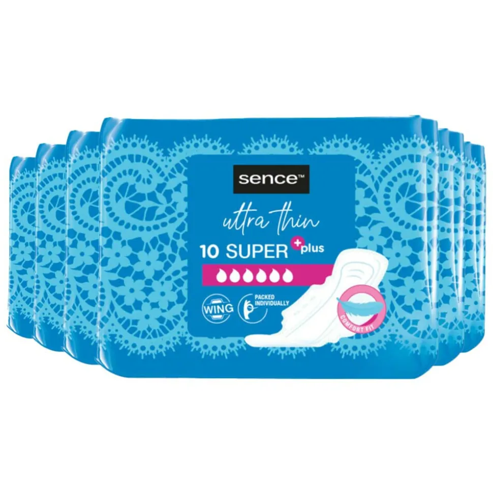 6x Sence Maandverband Super Plus 10 stuks